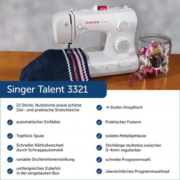 Singer Talent 3321 mechanische Nähmaschine