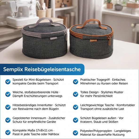 Semplix Mini-Dampfbügeleisen Bundle anthrazti/grau