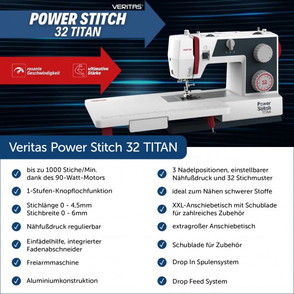 Veritas Power Stitch 32 Titan Nähmaschine