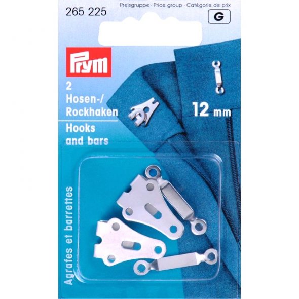 Prym Hosenhaken und Stege (12 mm/ silberfarbig/ 2 St.)