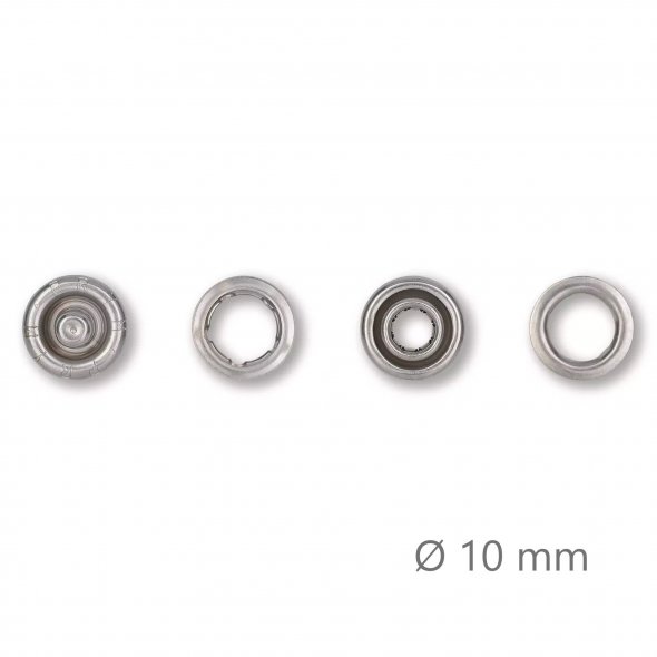 Prym Jersey Ring-Druckknöpfe Nachfüllset (10 mm/ silberfarbig/ 20 St.)