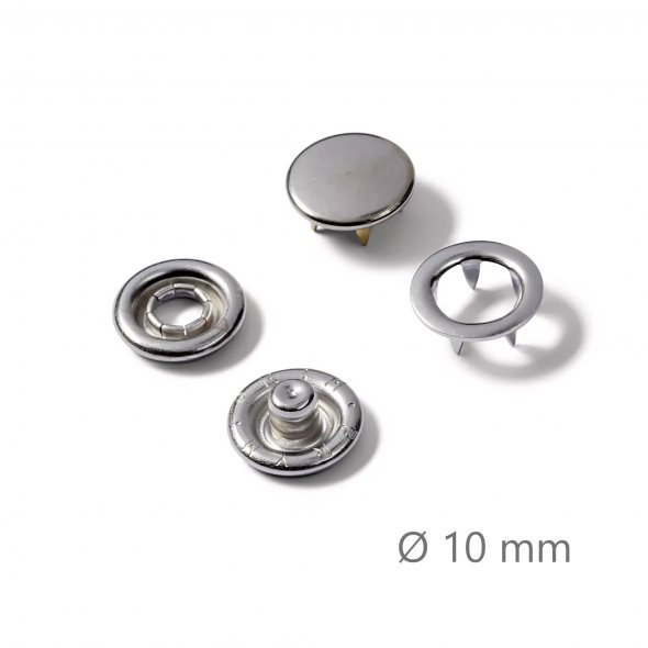 Prym Jersey Druckknöpfe mit Kappe Nachfüllset (10 mm/ silberfarbig/ 20 St.)
