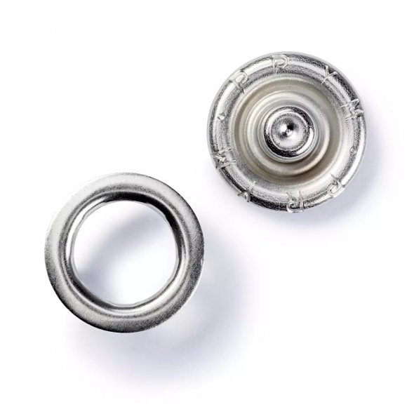 Prym Jersey Ring-Druckknöpfe (10 mm/ silberfarbig/ 10 St./ inkl. Werkzeug)