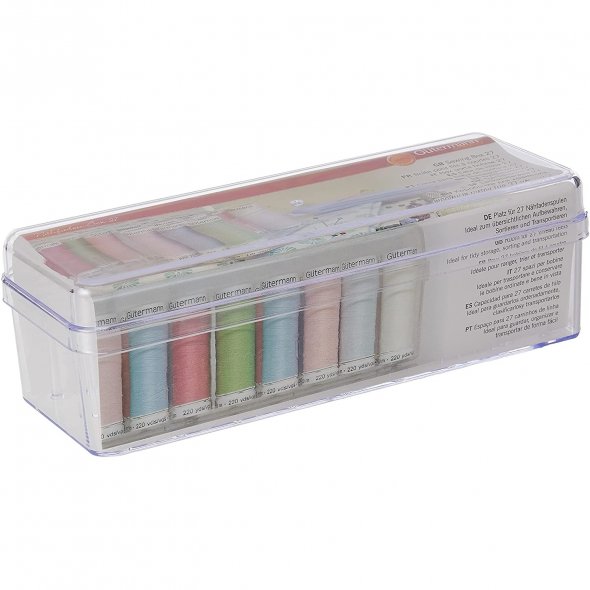 Gütermann Nähgarn-Box Acryl ungefüllt (für 27 Spulen/ 200 m/ 20,0 x 6,2 x 6,8 cm)
