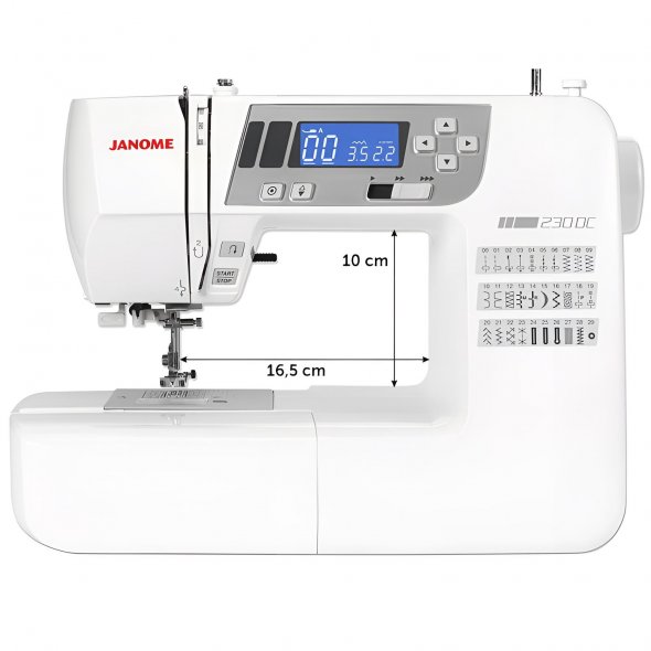 Janome 230 DC Computer Nähmaschine inkl. Anschiebetisch