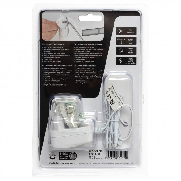 Daylight LED Nähmaschinen Lampe mit Schwanenhals