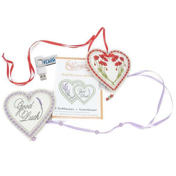 Windesign Stickmuster USB Duftherzen in Lacetechnik (mittel)