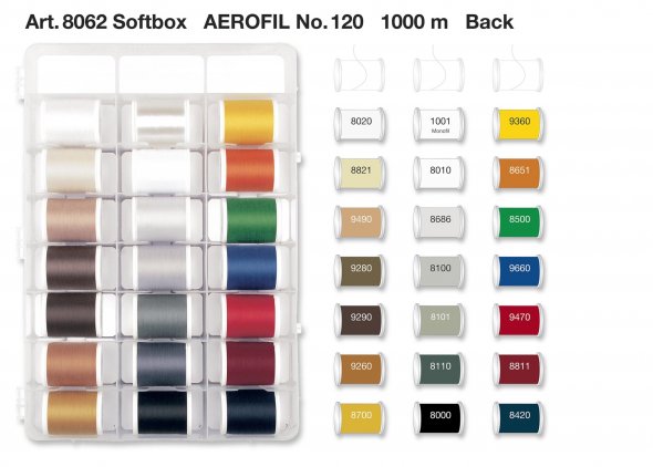 Madeira Aerofil No.120 Quiltbox (63 Spulen)