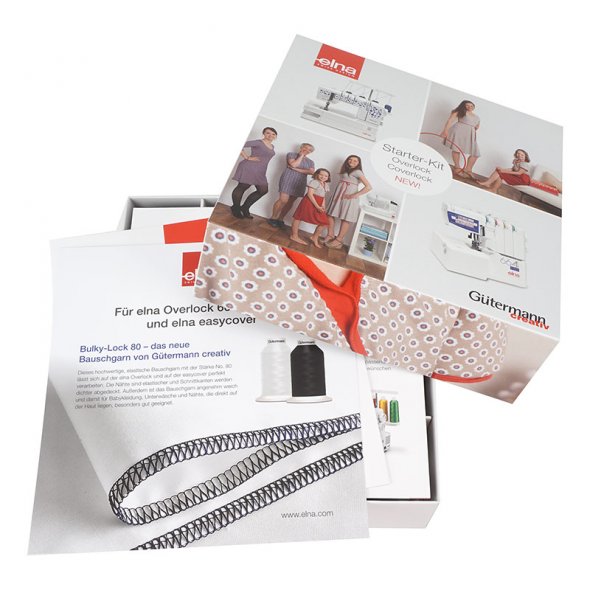 Elna Starter-Kit Overlock (Garnbox mit 16 Konen/ Schnell-Anleitung)