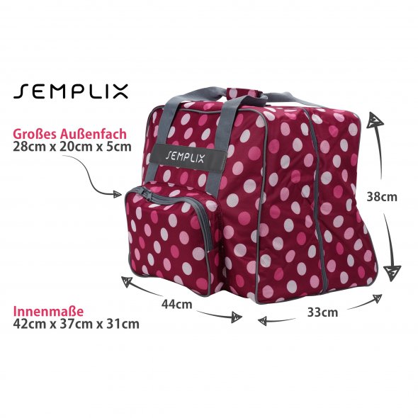 Semplix Overlocktasche-Coverlocktasche Polka Dots (beere/rosa)