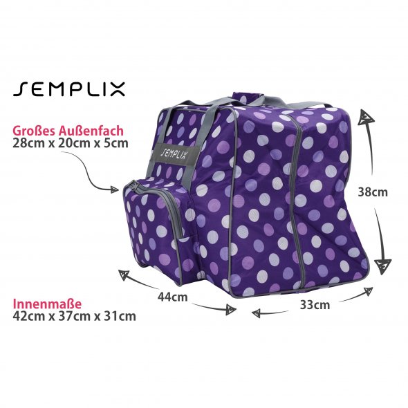 Semplix Overlocktasche-Coverlocktasche Polka Dots (lila/flieder)