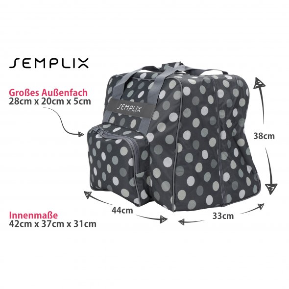 Semplix Overlocktasche-Coverlocktasche Polka Dots (anthrazit/grau)