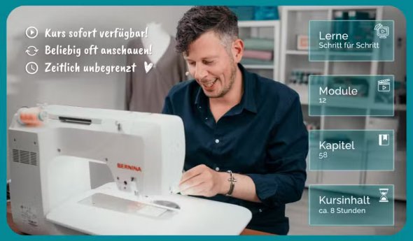Gutschein Courleys Videotutorial „Einweisung in die BERNINA (Nähen)“