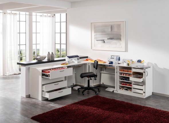 STACK sew-inner Nähmöbel 2 Einschiebetüren 34.22 mit elektronischem Lift