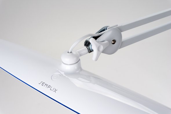 Semplix LED Arbeitslampe Tischlampe weiß (117 LED/ dimmbar/ Tischklemme)