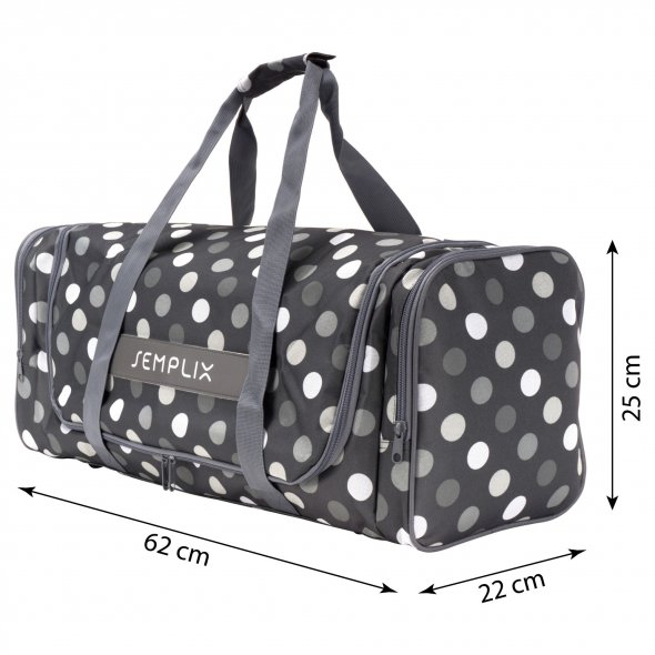 Semplix Plottertasche Polka Dots (anthrazit/ grau/ 62 x 22 x 25 cm)