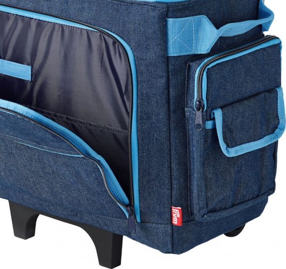 Prym Nähmaschinen-Trolley (44 x 22 x 36 cm/ Jeans/ türkis)