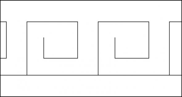 Quilt-Lineal ''Bordüre'' (Plexiglas 5 mm/ Muster 10x7,6 cm/ Lineal 14x20 cm)
