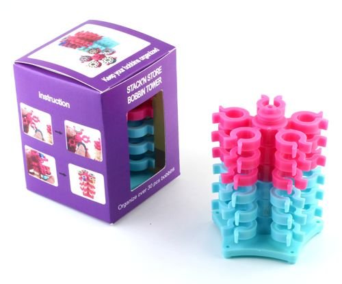 Spulenturm Spulenhalter Bobbin Tower (für 30 Spulen/ pink-türkis)