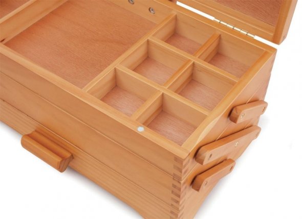 Milward Näh-Bastelkasten Holz (aufklappbar/ 35 x 18 x 18 cm)