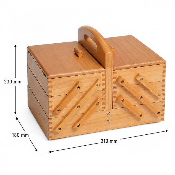 Nähkasten von Hobby Gift (Holz / aufklappbar / 31 x 23 x 18 cm)