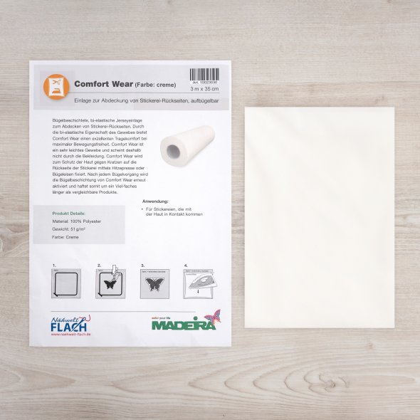 Comfort Wear (für Stickerei-Rückseiten/ aufbügelbar/ 3 m x 35 cm/ creme)