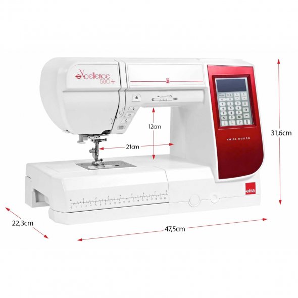 Elna eXcellence 580+ Computer Nähmaschine inkl. Bonuszubehör