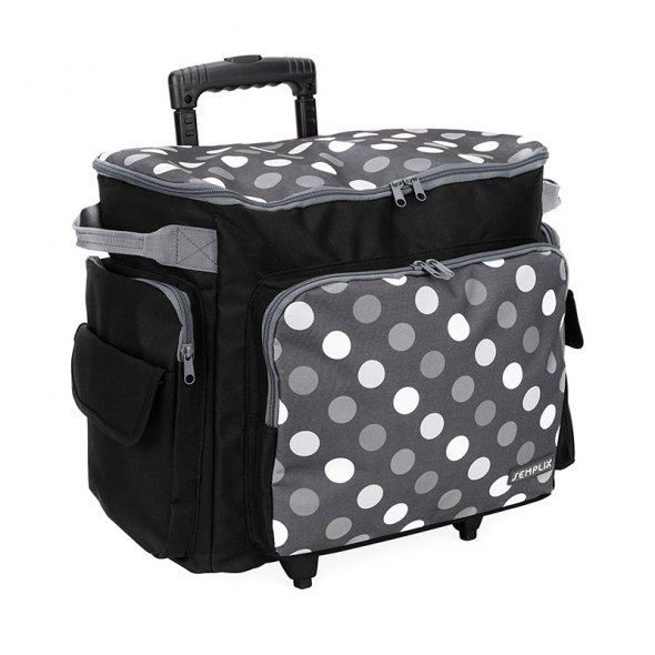 Semplix Nähmaschinentrolley Polka Dots anthrazit/grau