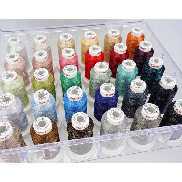 Gunold Poly Sparkle Miniking Stickgarn Box (30 Farben/ 1000 m)