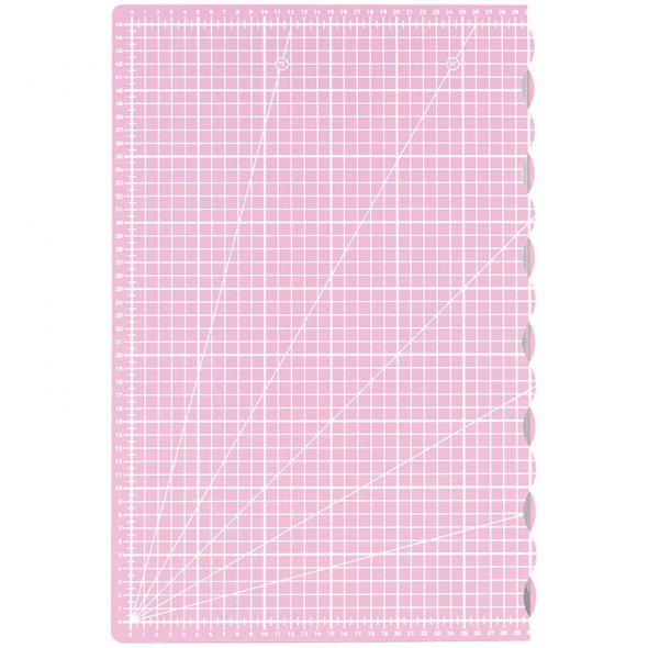 Semplix Faltbare Schneidematte rosa (60 x 45 cm/ Unterseite rutschhemmend) A2