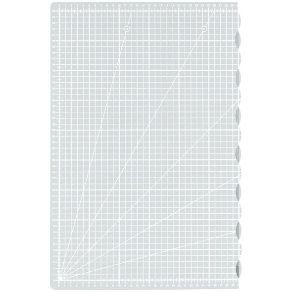 Semplix Faltbare Schneidematte hellgrau (60 x 45 cm/ Unterseite rutschhemmend) A2