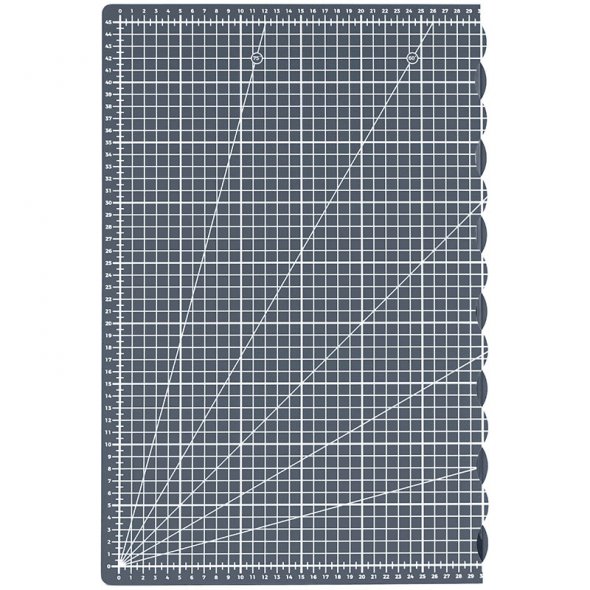 Semplix Faltbare Schneidematte grau (60 x 45 cm/ Unterseite rutschhemmend) A2