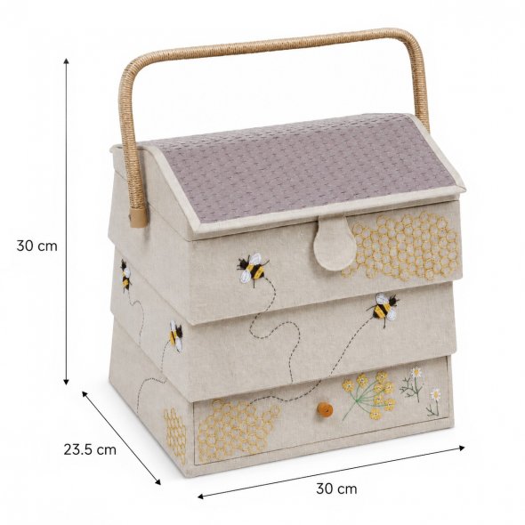Nähkorb von Hobby Gift Bienenstock Haus groß (L / 23.5 x 30 x 30 cm)
