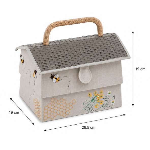 Nähkorb von Hobby Gift Bienenstock Haus klein (M / 19 x 26,5 x 19 cm)