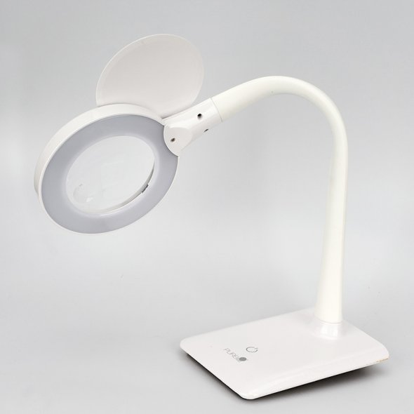 Purelite LED Tisch-Lupenleuchte (Tageslicht/ dimmbar/ Lupe 3+5-fache Vergrößerung)