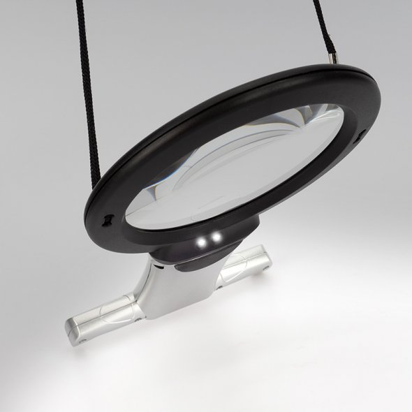 Purelite LED 2 in 1 Hände-Frei- und Tisch-Standlupe (Ø 10 mm Lupe 2+6-fache Vergrößerung)