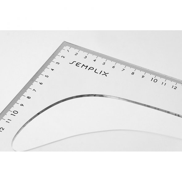 Semplix Schneiderlineal Dressmaker Ruler (49 x 19 cm/ transparent)