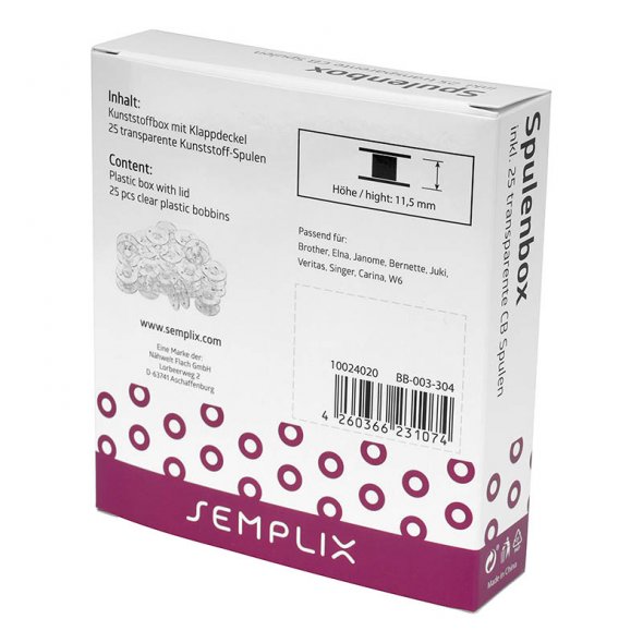 Semplix Spulenbox mit 25 Kunststoff Spulen CB (11,5 mm/ universal)