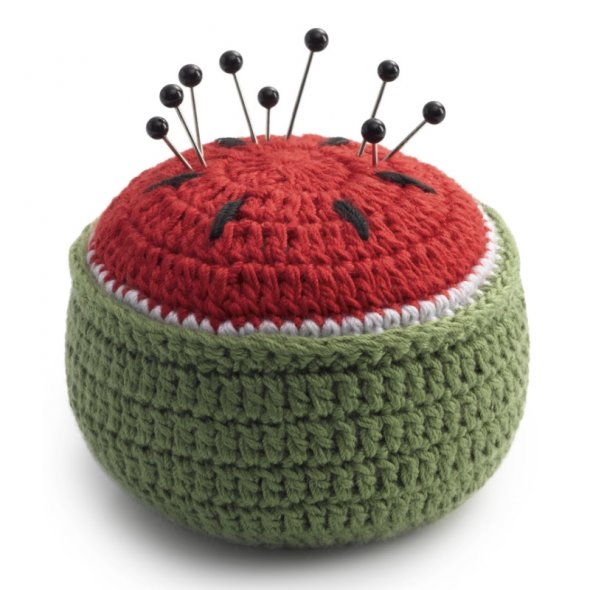 Prym Love Nadelkissen Fixiergewicht Design Melone (Ø 6 cm/ gehäkelt)
