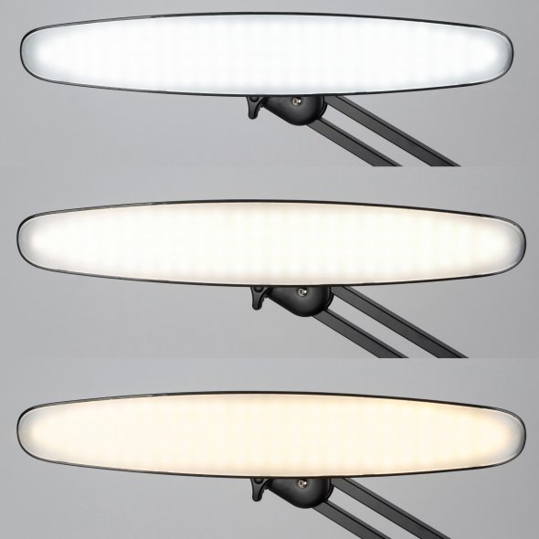 Semplix LED Arbeitslampe Tischlampe schwarz (182 LED/ 3 Farben/ dimmbar/ Tischklemme)