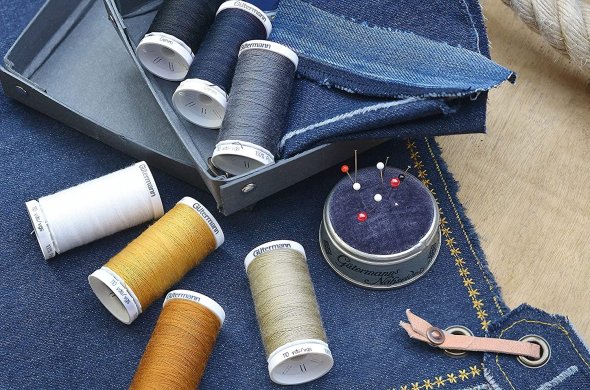 Gütermann Denim Nähfaden-Set-1 (12 Farben/ 100 m)