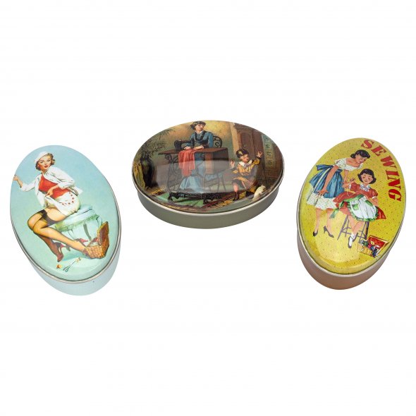 Nostalgiedosen Blechdosen 3er-Set (7 x 4,5 x 3 cm/ verschiedene Designs)