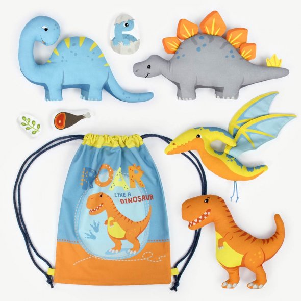 Kullaloo Cut & Sew Panel "DINO FRIENDS" (80 x 155 cm)