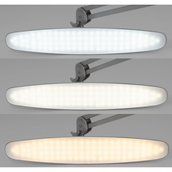 Semplix LED Arbeits-Tischlampe silber (182 LEDs/ dimmbar/ Tischklemme)