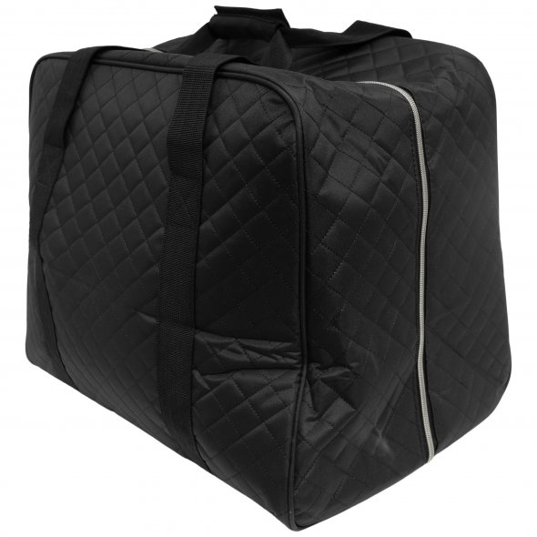 Semplix Overlocktasche Quilting (schwarz/ Reißverschluss silber)
