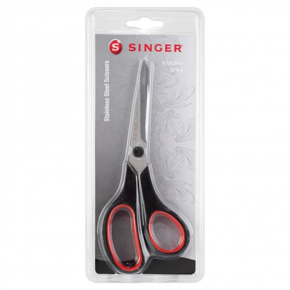 Singer Mehrzweckschere (20,3 cm/ 8"/ schwarz/rot)