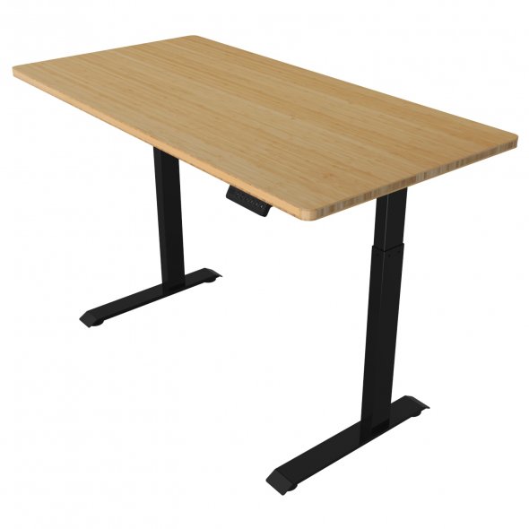 Semplix Hobby- und Arbeitstisch, Nähtisch elektrisch höhenverstellbar (schwarz/ Eiche-Design)