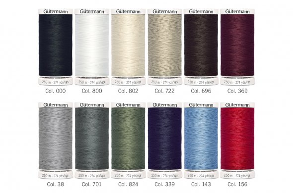 Gütermann Nähfaden-Set 734001-1 Allesnäher (12 Spulen/ 250 m)