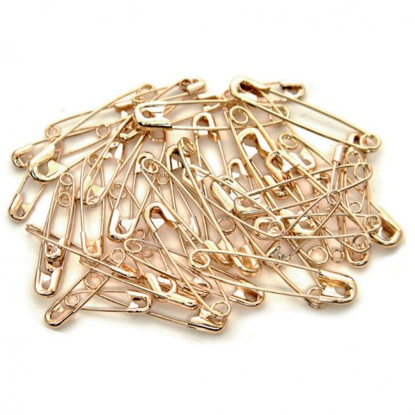 Hemline Gold Sicherheitsnadeln (50 St./ versch. Stärken/ schwarz/ gold)
