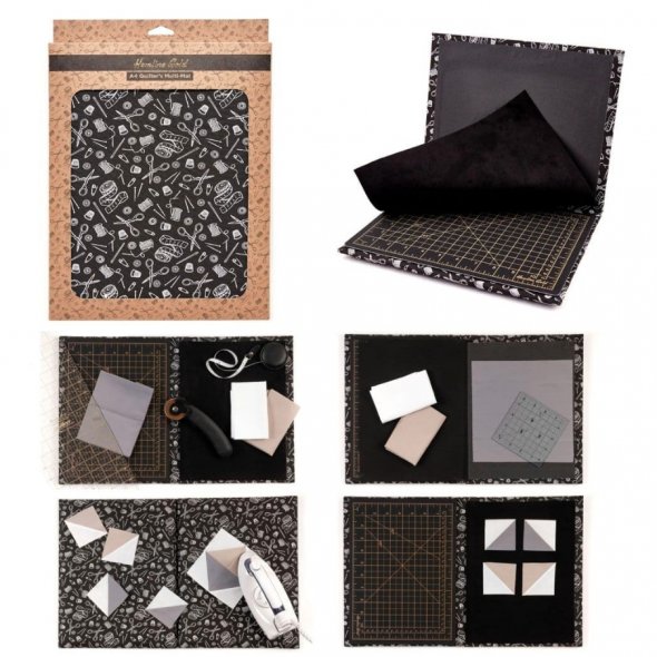 Hemline Gold Quilters Multifunktionsmappe (30 x 24 x 2,5 cm/ schwarz/ weiß)